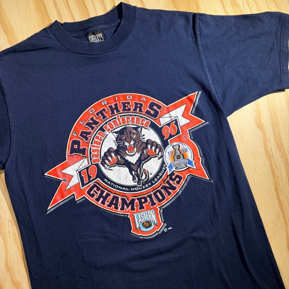 Vintage 1996 Florida Panthers NHL Eastern Conference Champions T-Shirt Navy M